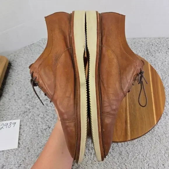 Frye Paul Lt Bal Tan Brown Leather Casual Lifestyle Cap Toe Oxford Mens 12 D